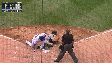 PIT@CHC: Bell makes alert throw home to nab Schwarber