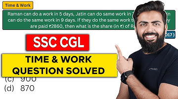 Time & Work Question Solved | Quantitative Aptitude for All Government Exams | SSC All Exams