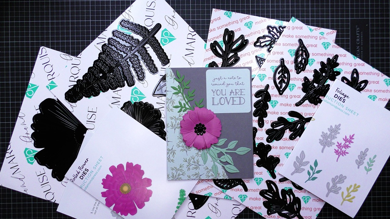 Diamond Press Foliage and Large Flower Dies Review Tutorial! Huge Floral Dies!