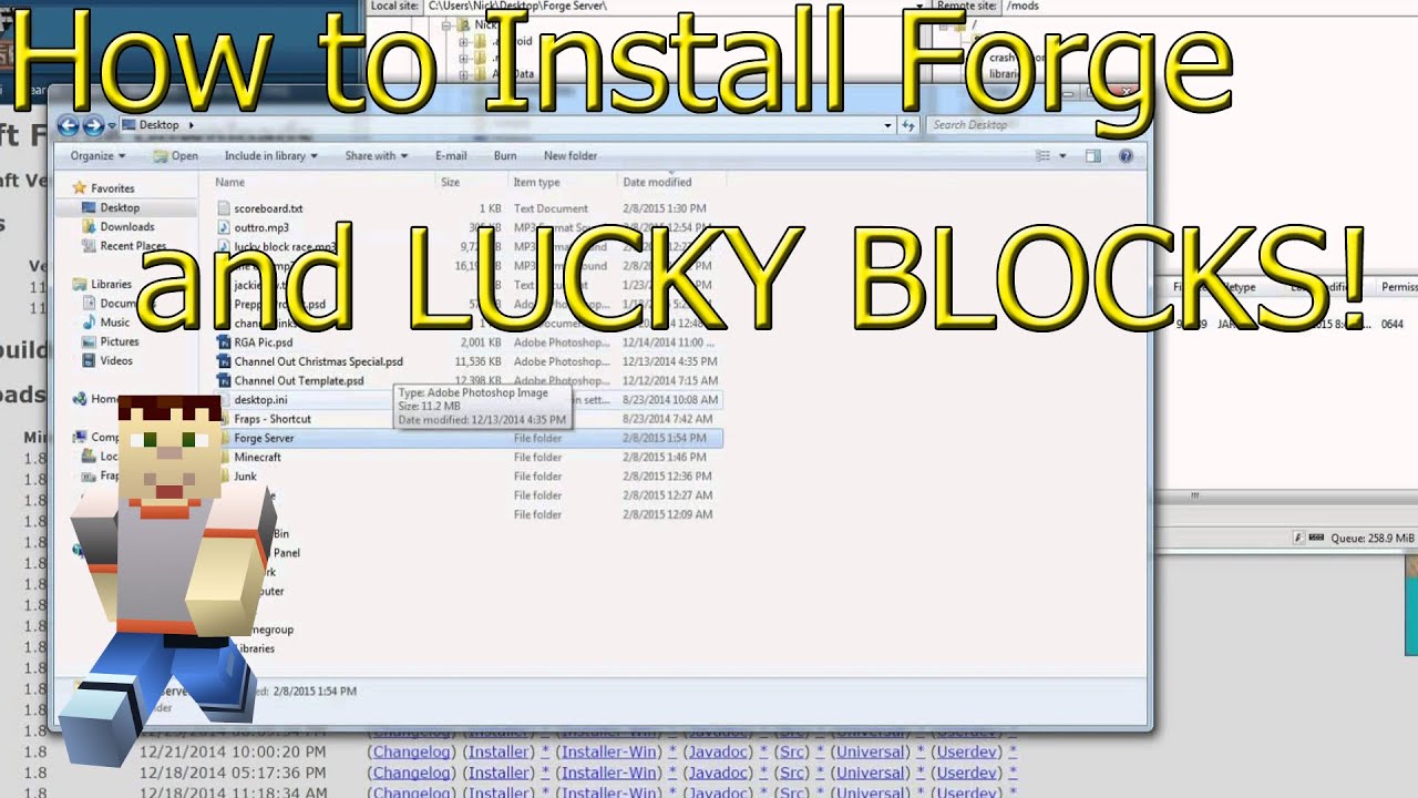 How To Install Forge and Lucky Blocks - Minecraft 1.8 - YouTube