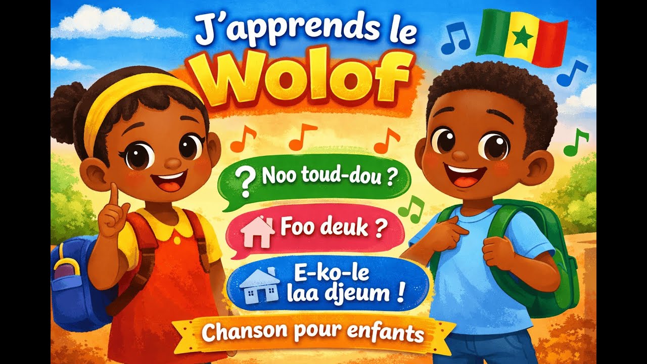 Apprendre le wolof en chanson | Vidéo enfants animée