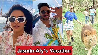 Jasmin Bhasin and Aly Goni Enjoy On A Boat In Mauritius | Jasmin Bhasin Poses With A Lion