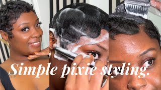 Simple Pixie Styling ♡ Beginner friendly talk through tutorial | + relaxer retouch
