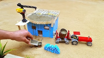 diy tractor making science project || concrete bridge |cow miniature | how to make slime part - 2