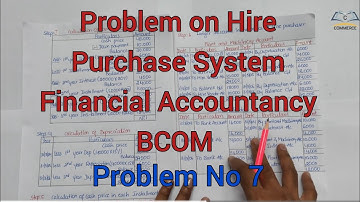 Problem on Hire Purchase System Financial Accountancy #7