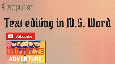 Class 4 Computer Ch. 4 M.S word