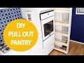 Even if you're renting this DIY pull out kitchen storage cabinet will help you organize your kitchen