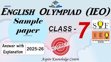 IEO Class 7 Sample Paper 2025-26 | Class 7 IEO Sample Paper | English Olympiad Class 7 #ieo #v127