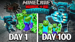 Baby Shark - I Survived 100 Days as a WARDEN in HARDCORE Minecraft - Animation!