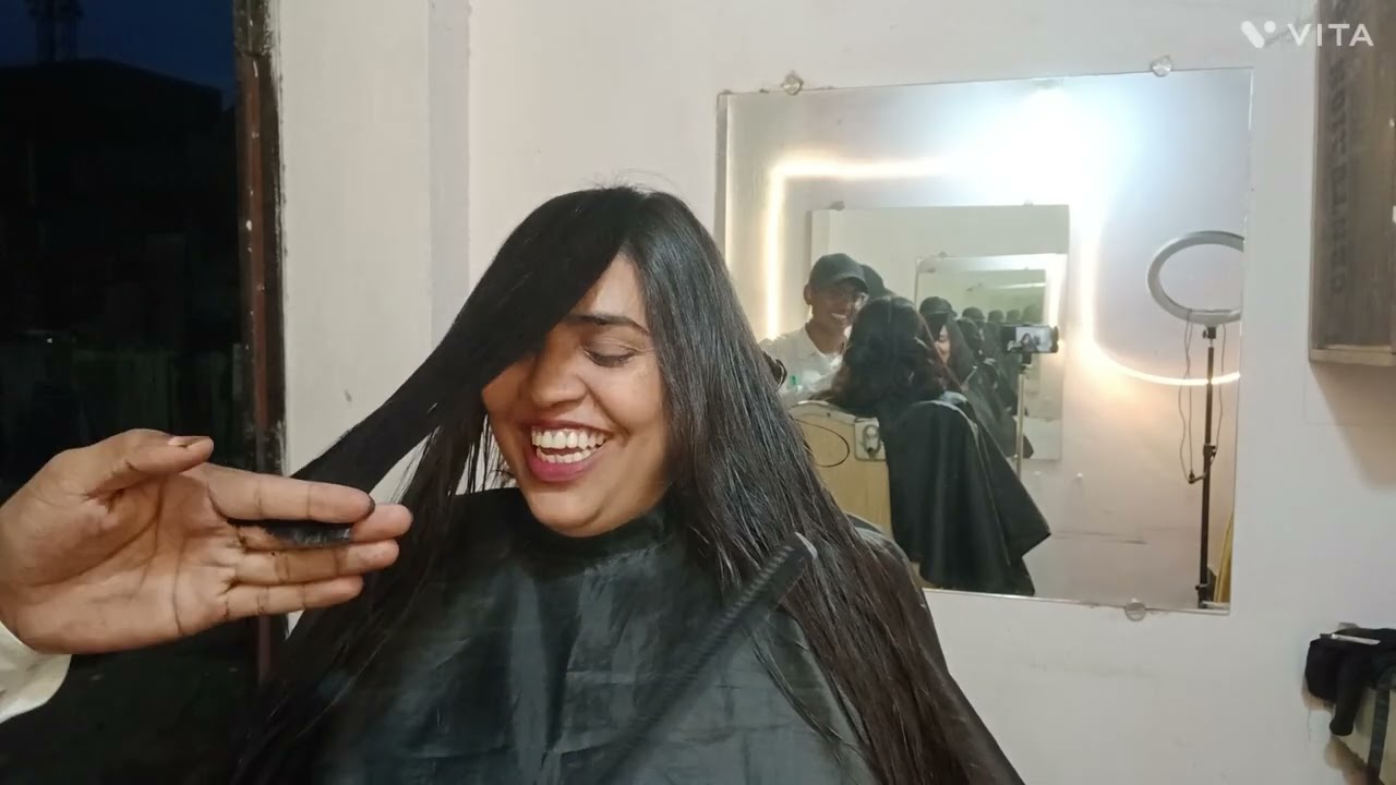 Female long leyar hair cut 💇‍♀️ ✂️ 😍