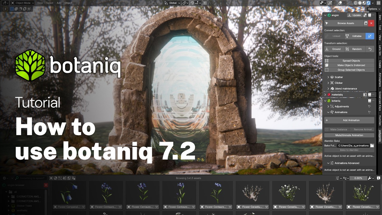 Как использовать Botaniq 7.2 | Урок по Blender 5.0 | Библиотека ресурсов растительности