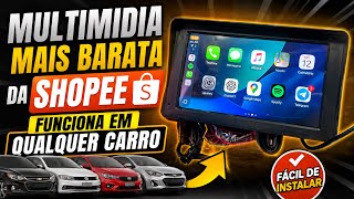 BOMBA! TESTEI a MULTIMÍDIA PORTÁTIL MAIS BARATA da SHOPEE? BOMBA! NÃO precisa de INSTALAÇÃO!