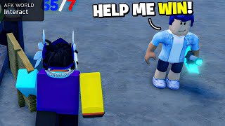 I met the NICEST LITTLE KID with NO ABILITY in Roblox Blade Ball...