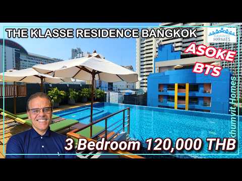 The Klasse Residence 3 Bedroom Bangkok Family Room for Rent Asoke 120,000 THB Monthly