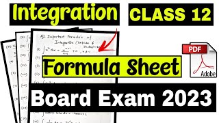 Integration All Formulas Class 12 Maths || Integration Formulas list || Class 12th maths Integrals