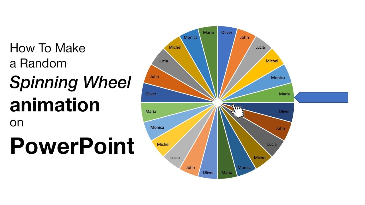 How make a random picker wheel animation on PowerPoint - YouTube