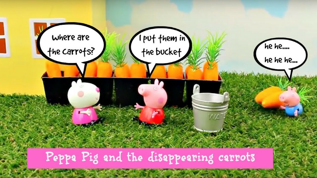 Peppa Pig and the disappearing carrots - Peppa Pig Play - YouTube