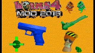 Worms 4 Mod 2016 Revision New Modes (Alien Shotgun - BluePistol - Alien Tube - 3 Pipeguns - MM88mm)