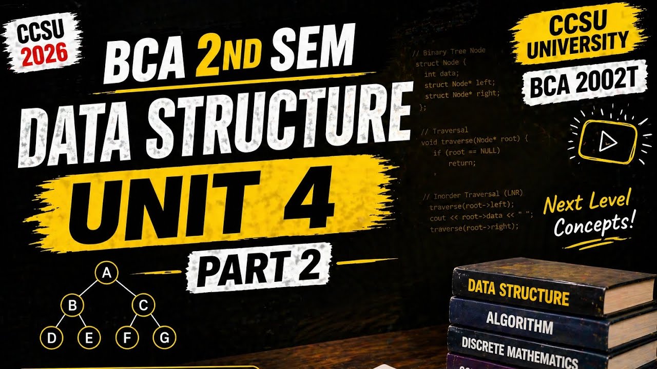 Data Structure Unit 4 Part 2 | BCA 2nd Sem CCSU | BCA 2002T | Tree ...