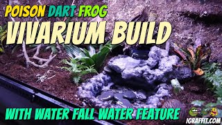 Poison Dart Frog Vivarium setup with Water Feature - Frosty & Melosa - Bioactive Vivariums Waterfall