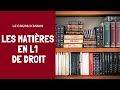 Tour dhorizon des matires en premire anne de droit