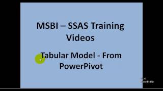 MSBI - SSAS - Tabular Model - From PowerPivot