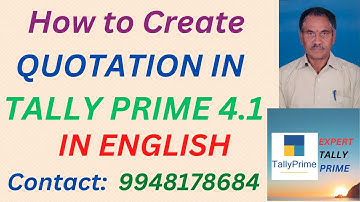 163. HOW TO CREATE QUOTATION IN TALLY PRIME 4.1 || ENGLISH || EXPERT TALLY PRIME