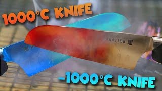 Glowing 1000 Degree Knife VS Frozen -1000 Degree Knife EXPERIMENT (BELOW ZERO) (NOT CLICKBAIT)