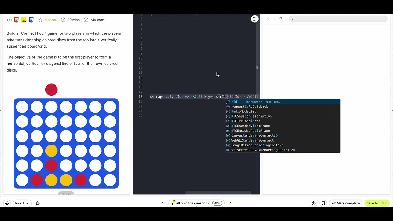 Connect Four (Failed) | GreatFrontend | Imposter Dev - YouTube