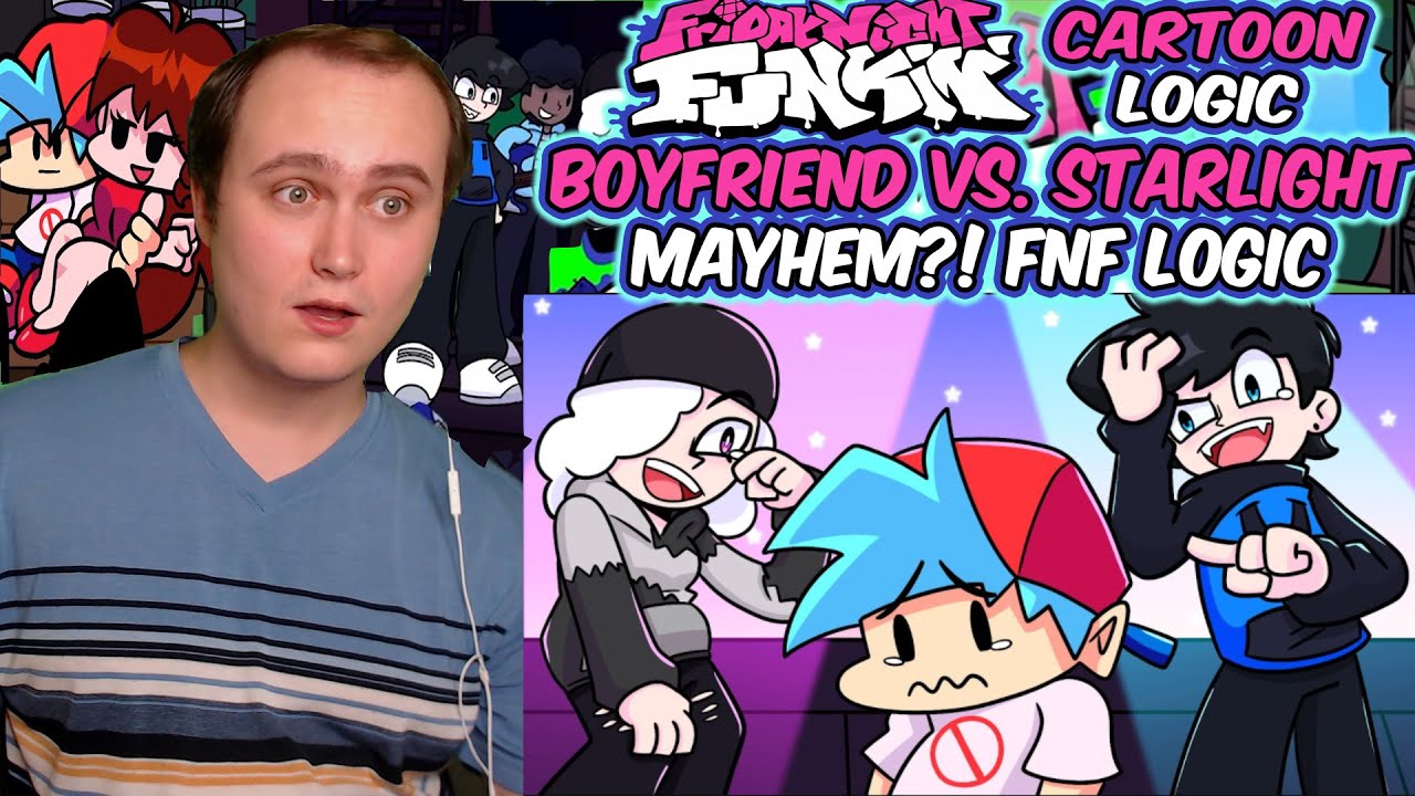 BOYFRIEND vs. STARLIGHT MAYHEM?! Friday Night Funkin' Logic | Cartoon Animation