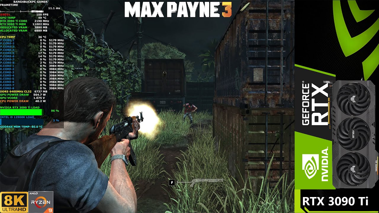 Max Payne Very High Settings 8K | RTX 3090 Ti | i9 12900K 5.2GHz