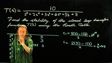 Systems Analysis - Routh-Hurwitz Table