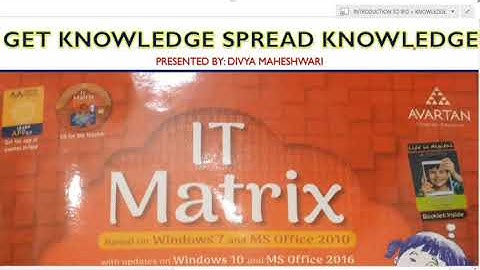 COMPUTER IT MATRIX PART-2 CLASS-3 CH-1 INTRODUCTION TO IPO