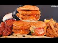 ASMR MUKBANG | KFC Burgers &amp; Fried Chicken 🍗 French Fries 🍟 EATING 햄버거 양념치킨 감자튀김 소스 퐁당! 먹방