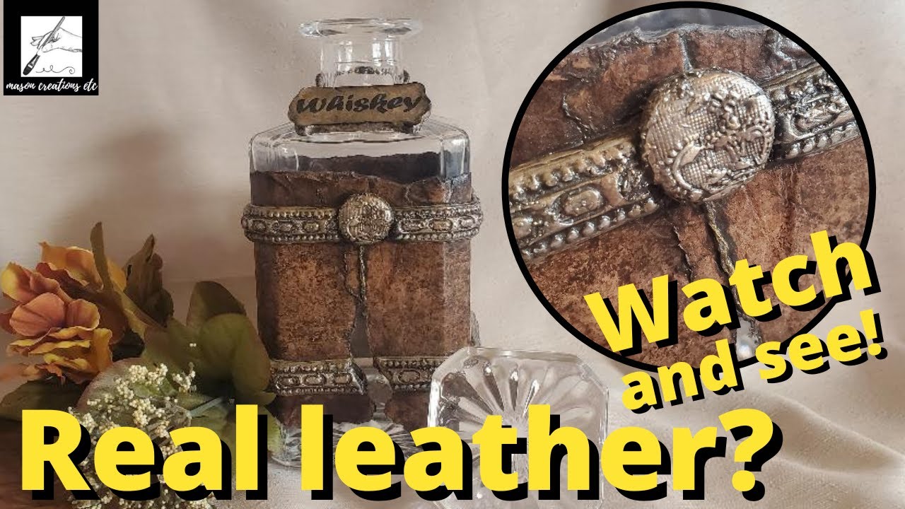 Самозастывающая глина на стеклянной бутылке — как украсить графин для виски (видеоурок)