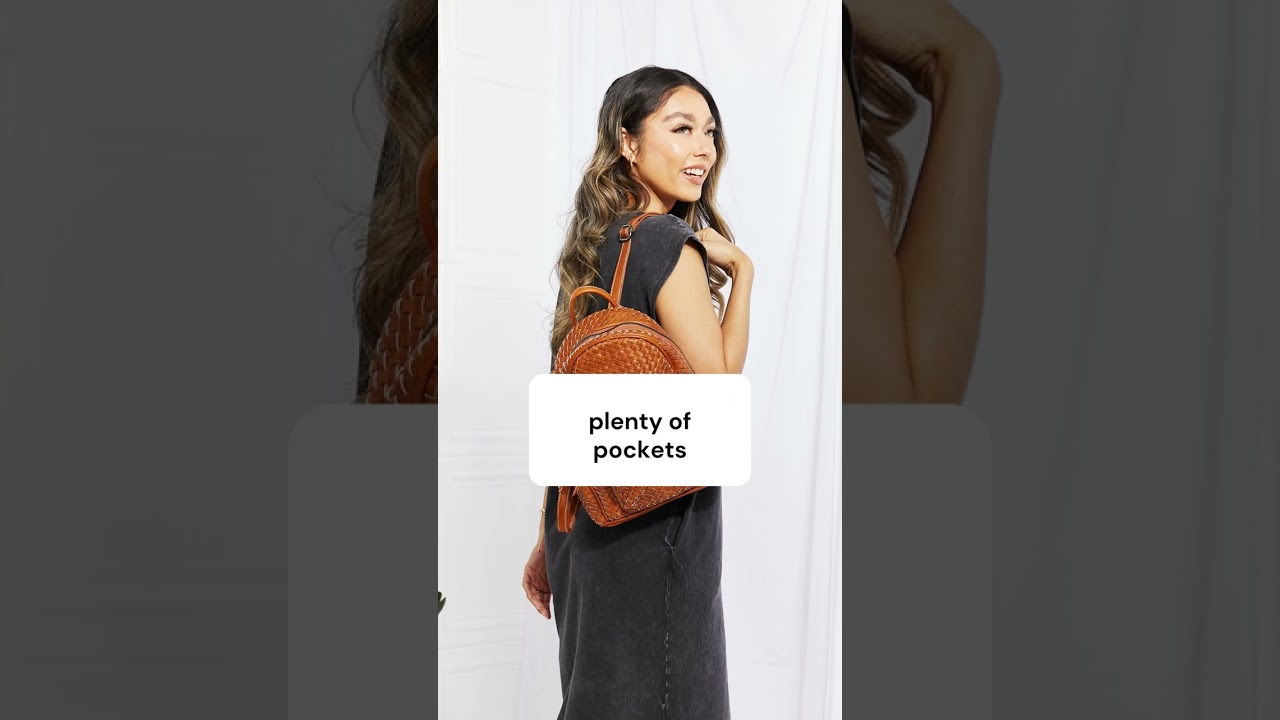 SHOMICO Certainly Chic Faux Leather Woven Backpack 