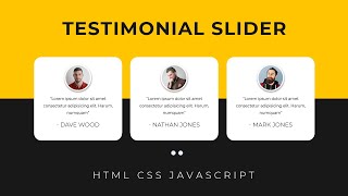 Simple Testimonial Carousel using HTML CSS and JS