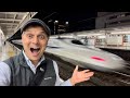 Shinkansen Bullet Trains Speed through Shizuoka Station