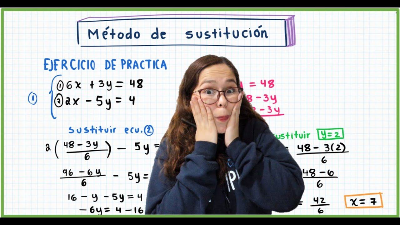 MÉTODO DE SUSTITUCIÓN | sistema de ecuaciones 2x2 ejemplo 2
