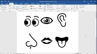 How to insert eyes, ear, nose, mouth and tongue signs in word