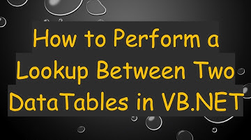 How to Perform a Lookup Between Two DataTables in VB.NET