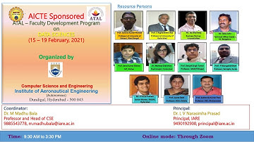 ATAL FDP on Data Sciences  Day 2 session 1