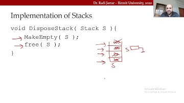 COMP2321 - Stacks 7 - Dispose. Dr. Radi Jarrar