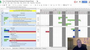Overview of The J. P. Mueller Group Project Plan Template for Google Sheets