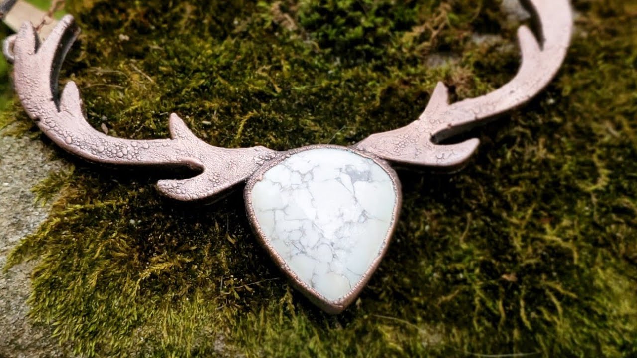 Making a Howlite Stag Copper Pendant - Viking Vibes - Electroforming Tutorial