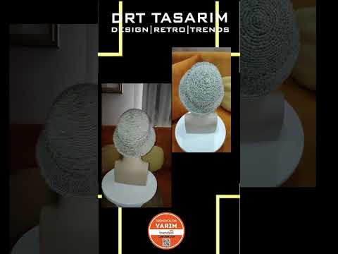 DRT Tasarım El Örgüsü Payetli Koton Tasarım Şapka