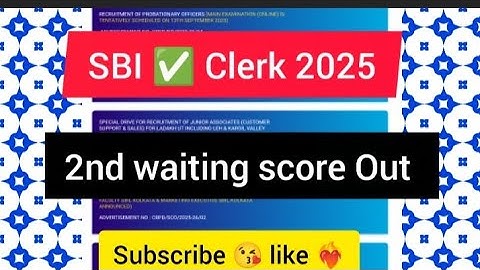 SBI ✅ Ja 2nd waiting List 🔥 cut off score card out ⭐ #sbijamains #sbiclerk2025 #waitinglist 