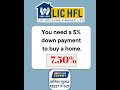 LIC HFL Home Loan | 5% Down Payment | 7.50% Interest | Loan Expert Amit Gujar  #viral  #homeloan