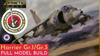 Plastic Scale Model Build  Kinetic Gr. 1 Harrier 1/48  FULL BUILD VIDEO