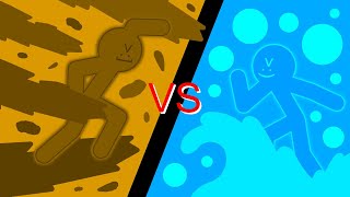 Elements 7 - Earth vs Water (Stickman Animation) [Stick Nodes]
